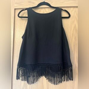 Jennifer Lopez Black Tank Top with Fringe